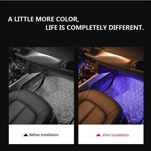 Auto Pearl 4Pcs USB LED Car Seat Bottom Atmosphere Starlight RGB Strip Light