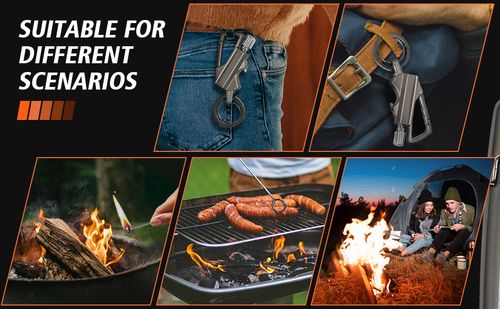 AirMount metal 3 in 1 Keychain Lighter|Waterproof Cigarette Flint Lighter + Keyring + Bottle Opener|Emergency Fire Starter Match Sticks Used for Outdoor Camping