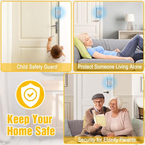 Home Security Door Lock, Upgraded Metal Door Reinforcement Lock, Withstands 1000 lbs of Impact for Inward Swing Doors, Defender Door Locks for Kids Safety, Prevent Unauthorized Entry (Silver)