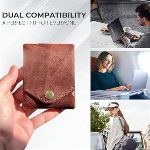 Men's vintage high-capacity faux leather wallet, multifunctional card holder with pen slot, compact and stylish small coin purse.