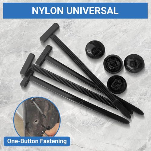 100PCS Universal Cable Tie Clips with Button Head Zip Ties – Durable Zip Tie Cable Clips with Buckle, Strong Nylon Cable Tie Buckles for Home, Office, Automotive Wiring Projects