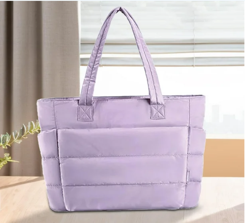 Women Lightweight Tote Bag Fashionable Zipper Closure Casual Outings Handbag