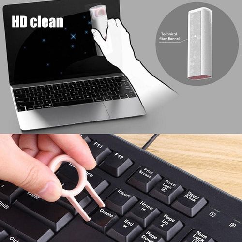 7-in-1 Electronics Cleaner Kit, Keyboard Cleaning Brush with Cleaning Spray and Keycap Puller,for Earbuds Smartphone Laptop Computer Cleaning Set