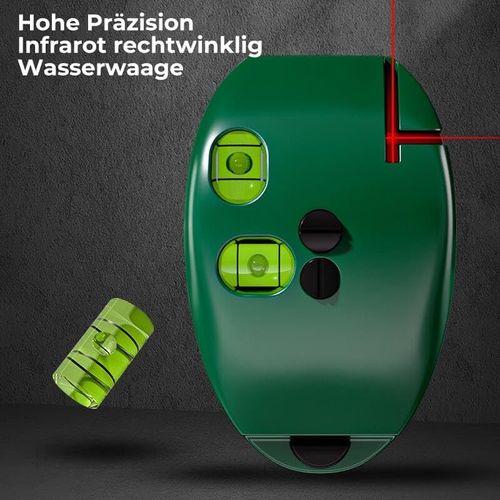 Electronic 90 Degree Laser Scale - 2025 Lazer Level, Green Self Leveling Cross Line Laser Level with Horizontal and Vertical Lines, Protable Mouse Shape for Construction, Tile. (1 Set)