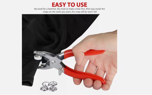 50pcs Prong Pliers Ring Press Studs Snap Popper Fasteners Sewing DIY Tool Kit