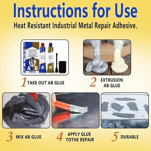 Metal Repair Adhesive High-Strength AB Glue.Suitable for Metal and Plastic Repair (100g)