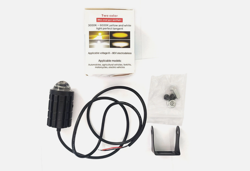 Gonetre 2Pcs Motorcycle LED Spotlight Yellow White High Low Beam Spot Lamp 8 to 80V