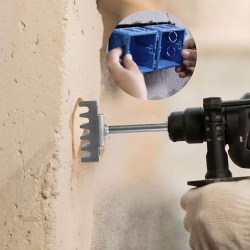 Square Hole Cutter, Stainless Steel Rectangle Slot Cutter, One Step Square Socket Punch with Reusable, Professional Socket Slot Cutter Carving Fast Hole Puncher for Wall Concrete (1 pcs)