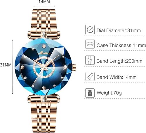 Women's Watches Waterproof Quartz Analogue Watches with Rose Gold Stainless Steel Bracelet Fashion Watch for Ladies Girls