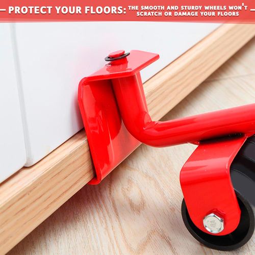 Furniture Lifter Tool & Furniture Moving Sliders Set 360° Rotating Wheels Up to 220 lbs, Refrigerator Movers Sliders with Smooth Glide, Non-Scratch Design for Hardwood Floors, Home & Office Appliances