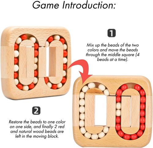 Wooden Toy Lock Unlock Game Puzzle, Brain Intelligence Development, Stress Relief, Beech Material, Cultivate Balance and Coordination, Train Spatial Imagination