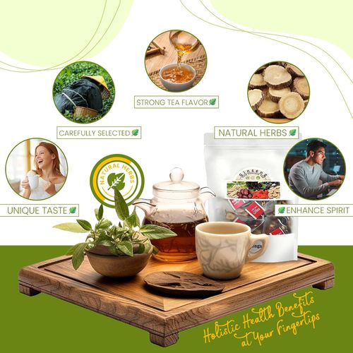 Ginseng Five Treasure Tea, Kidney Tea Formula Ginseng Five Treasure Tea, Oriental Tonic Tea, Essential Health Tea for Staying Up Late