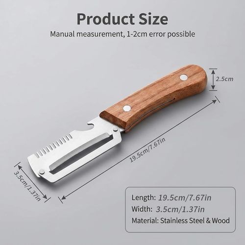 Vegetable Peeler for Kitchen – Multifunctional Stainless Steel Peeler with Wooden Handle and  Bottle Opener, Durable for Fruits and Vegetables