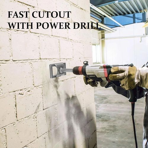 Square Hole Cutter, Stainless Steel Rectangle Slot Cutter, One Step Square Socket Punch with Reusable, Professional Socket Slot Cutter Carving Fast Hole Puncher for Wall Concrete (1 pcs)