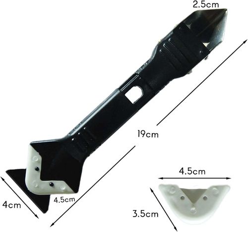 3-in-1 Silicone Caulking Tool Set, Stainless Steel Scraper, Sealant Applicator, Reusable Silicone Pad, and Caulk Remover for Kitchen, Bathroom, Window, and Sink Joints