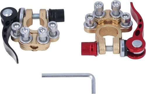 2Pcs Car Battery Terminal Connector Kit, Quick Release Clamp Replacement with Hex Wrench for Reliable Grip, Conductive Battery Terminals for Auto Electrical Sys