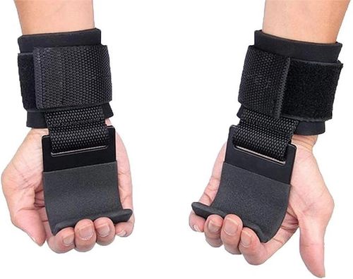 Weight Lifting Hooks Weight Lifting Hooks Hand-Bar Wrist Straps Gym Fitness Hook Weight Strap Pull-Ups Power Lifting Gloves for Weight Training for Men and Women