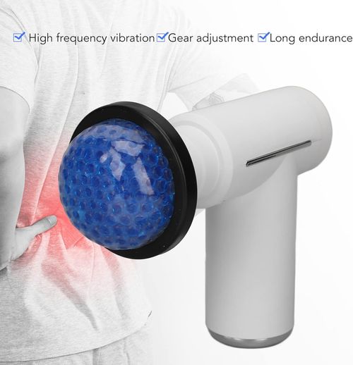 Electric Massage Gun, Portable Handheld Muscle Massager, Controlled Hot Cold Impact Deep Tissue Massager (White)