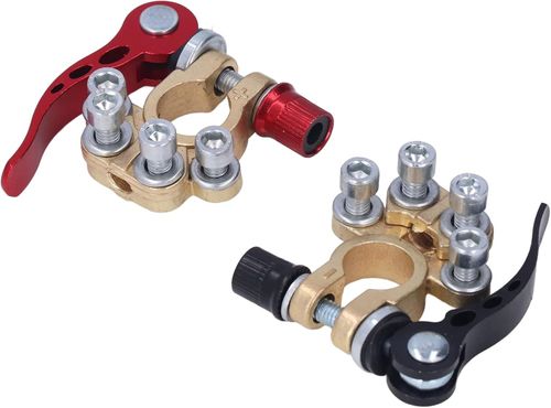 2Pcs Car Battery Terminal Connector Kit, Quick Release Clamp Replacement with Hex Wrench for Reliable Grip, Conductive Battery Terminals for Auto Electrical Sys