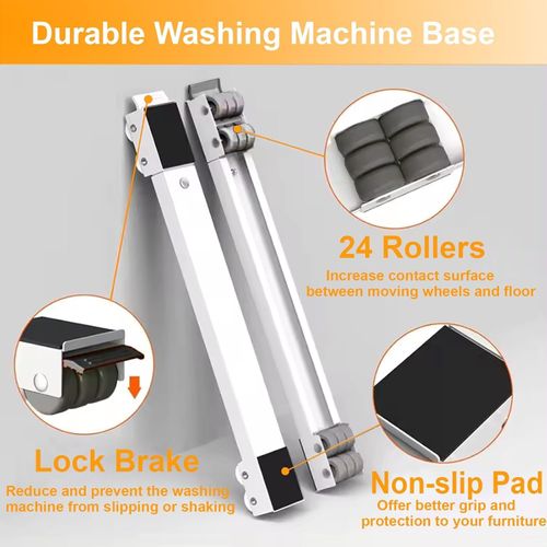 Adjustable Appliance Roller Stand 2Pcs Heavy Duty Furniture Dolly Trolley Extendable Base with Wheels for Washing Machine Fridge Dishwasher Cooker Tumble Dryer up to 300KG