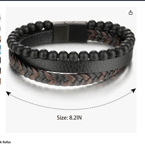 Preliminary Calming Anxiety Bracelet For Men, Natural Volcanic Stone Braided Leather Agate Beaded Bracelet Meditation Anti Anxiety Stress Relief Gift Jewelry