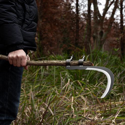 Grass Sickle Cutter Head, Manganese Steel Sharp Curved Blade for Grass, Weeds, Harvesting and Gardening, Hand Sickle Cutter, Durable Manual Farming Tool for Cutting and Trimming Plants for Kids and Adults.