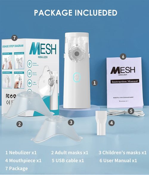 Portable Nebulizer for Adults & Kids, Handheld Mesh Breathing Treatment Machine