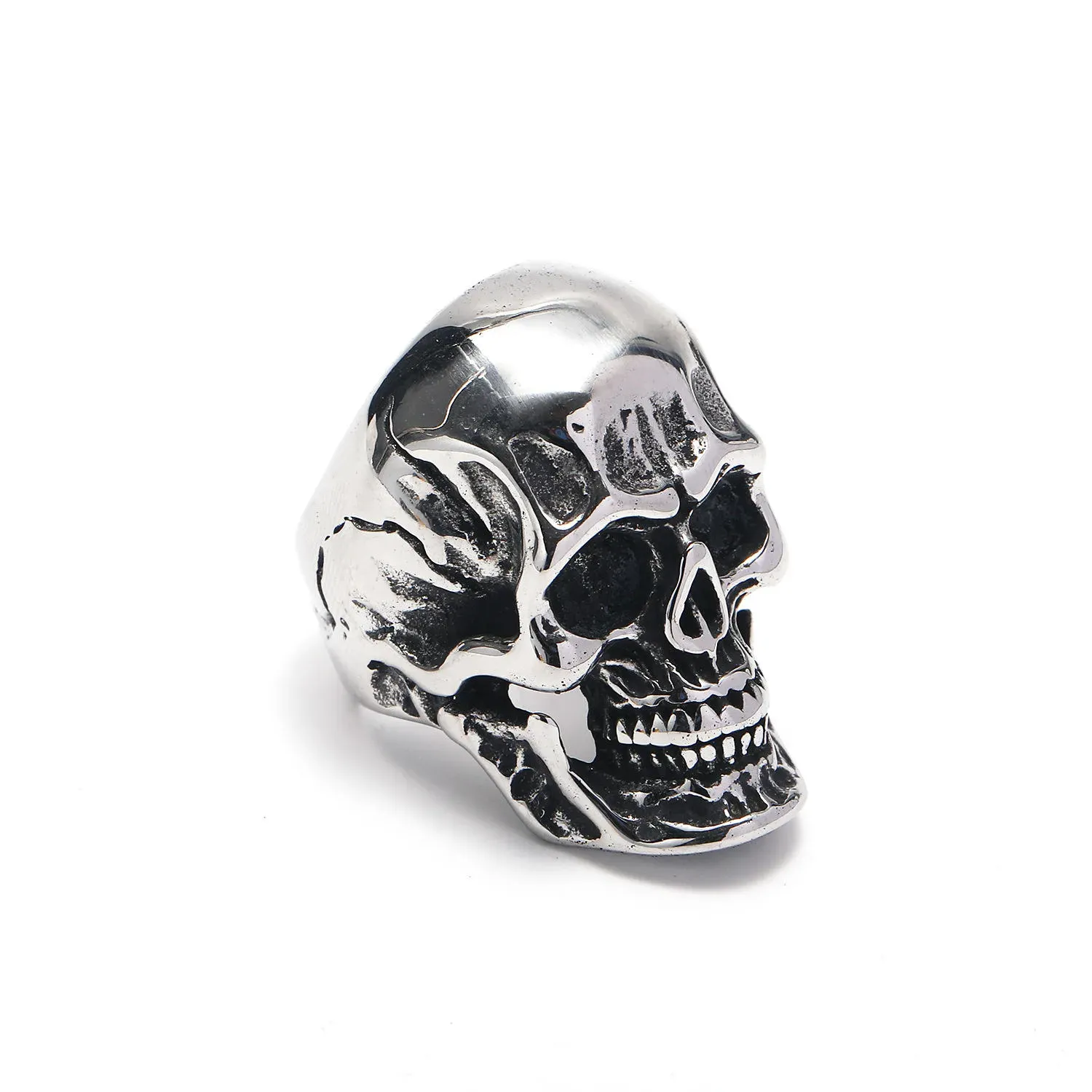 Fashion Jewelry Punk Hip Hop Big Skull Thai Silver Men's Ring S925 Sterling Silver Handmade Retro Ring Men's Personality Ring