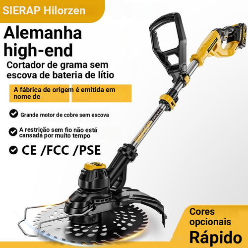 Cortador de relva elétrico sem escovas, aparador de ervas daninhas multifuncional, cortador de relva portátil doméstico compacto com bateria de lítio recarregável