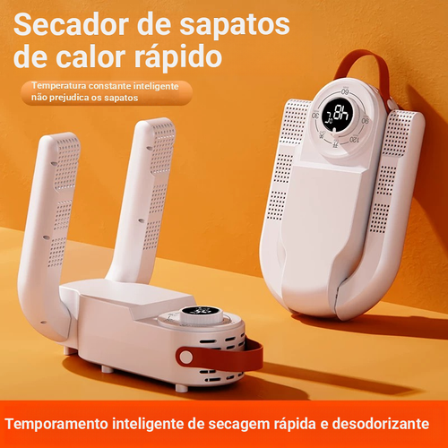 Secador de sapatos retrátil Unidade de secagem dobrável com temporizador para uso doméstico Ecrã tátil inteligente Desodorização automática com ar quente