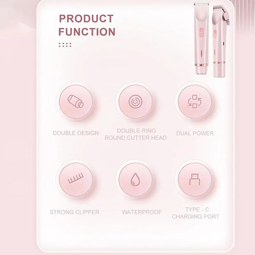 Women's 2-in-1 Waterproof Electric Trimmer – Rechargeable Bikini & Facial Hair Remover