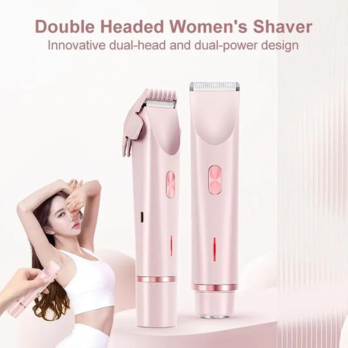 Women's 2-in-1 Waterproof Electric Trimmer – Rechargeable Bikini & Facial Hair Remover