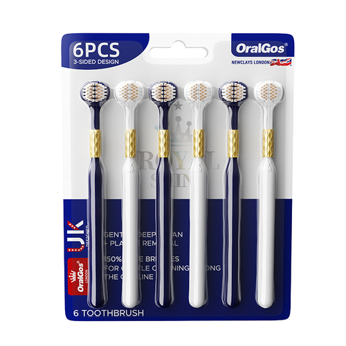 3D Three-Sided Toothbrush (Pack of 6)