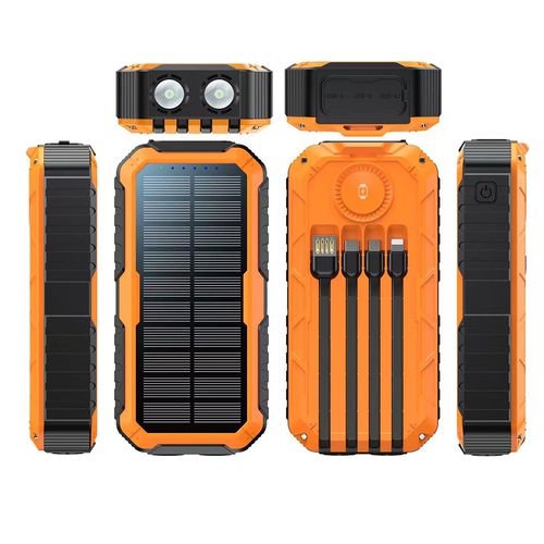 20000mAh Solar Hand-Crank Power Bank - Outdoor Survival Essential with Compass & Level