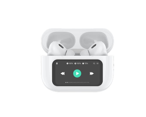 Smart Touch LCD Screen TWS Earbuds – All-in-One Control for Music Playback, Remote Selfie, EQ and More Intelligent Functions