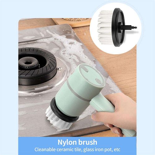 360° Electric Cleaning Brush | 3 Replaceable Heads, 3 Gears – Effortlessly Remove Stubborn Stains!