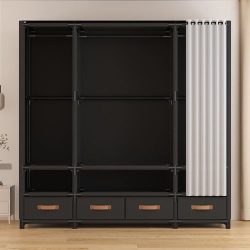 360° Dust-Proof Wardrobe - Multifunctional Storage, Strong Load-Bearing & Privacy Curtain Design｜Home Organization Must-Have