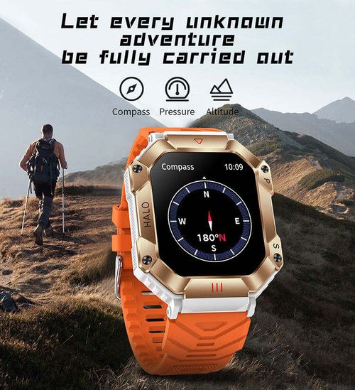 Rugged Outdoor Smart Watch with 2.0  HD Display - Compass, Altimeter, Barometer, Call Alerts & Multi-Sport Tracking｜Adventure Essential