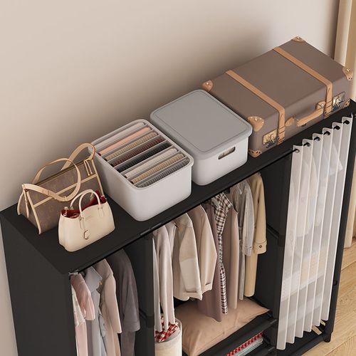 360° Dust-Proof Wardrobe - Multifunctional Storage, Strong Load-Bearing & Privacy Curtain Design｜Home Organization Must-Have