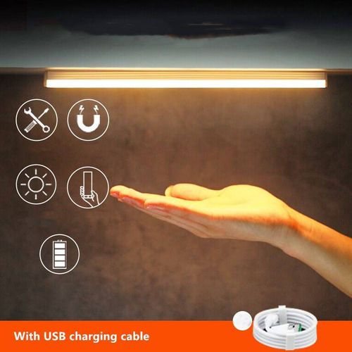 Motion Sensor LED Strip Light - 3M Sensing Range, 3 Dimming Modes, Rechargeable 2200mAh Battery, Ideal for Closet.Stairs.Drawer & More