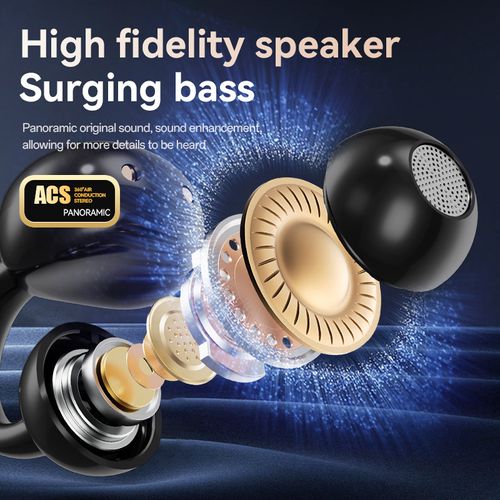 Touch Screen Open-Ear TWS Earbuds - Bluetooth 5.4, Noise Reduction & HD Sound｜Audio Tech Essential