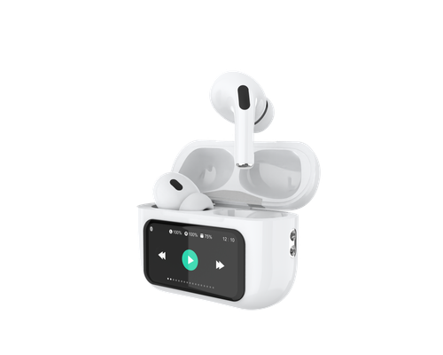 Smart Touch LCD Screen TWS Earbuds – All-in-One Control for Music Playback, Remote Selfie, EQ and More Intelligent Functions