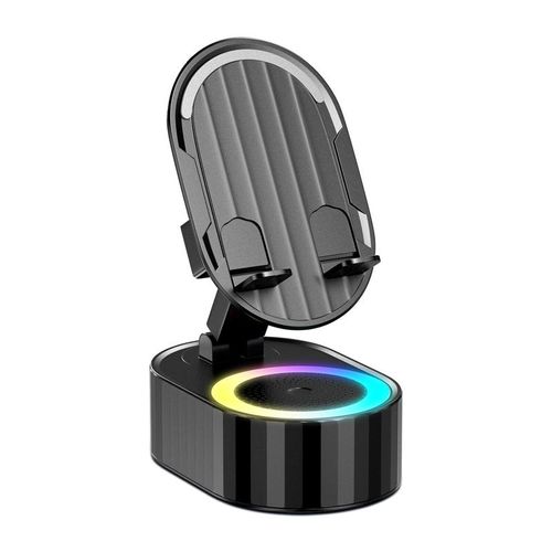 5-in-1 Inductive Audio Stand – HIFI Sound, Phone Charger, Color Lights & Stable Stand All In One!