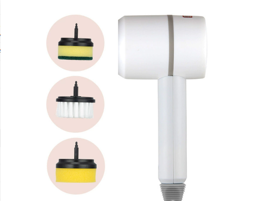 360° Electric Cleaning Brush | 3 Replaceable Heads, 3 Gears – Effortlessly Remove Stubborn Stains!