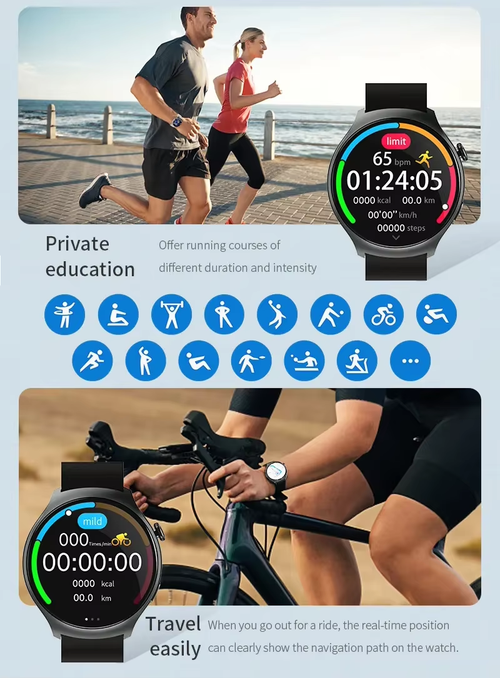 1.5  Borderless Smart Watch - Bluetooth Call, Heart Rate.Oxygen.Sleep Monitor, Multi-Sport Modes & Rotating Crown｜Lifestyle Essential