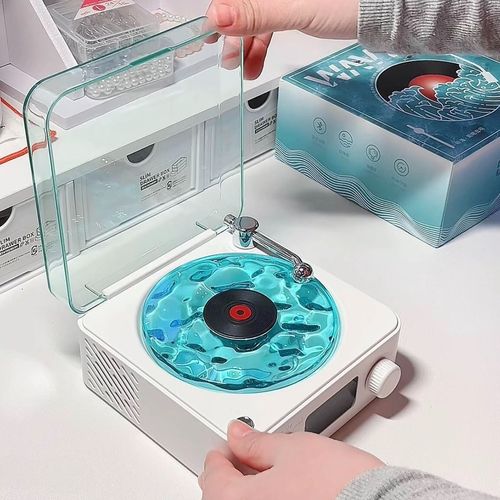 Retro Turntable Bluetooth Speaker - 360° Surround Sound, RGB Lights & Nature Sounds｜Aesthetic Audio Essential