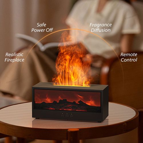 Fireplace Aroma Diffuser - RGB Flame Lights & Remote Control