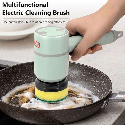 360° Electric Cleaning Brush | 3 Replaceable Heads, 3 Gears – Effortlessly Remove Stubborn Stains!