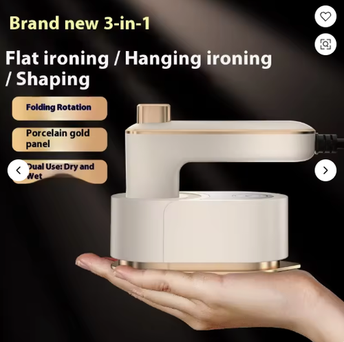 3-in-1 Portable Clothes Steamer | Rotatable Handheld Garment Iron, Flat & Hanging Ironing, Fast Wrinkle Remover for Home & Travel