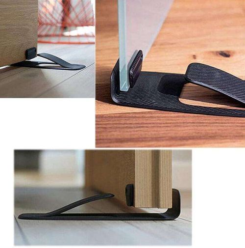 Punch Free Invisible Door Stopper, Heavy Duty Self Stick Door Holder, Foot Press Door Stop for Interior Doors.Pack of 2